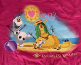 Disney Girls Frozen Olaf I Love Heat Castaway Cay Bahamas Pink Shirt Size Medium