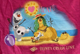 Disney Girls Frozen Olaf I Love Heat Disney Cruise Line Pink Shirt Size Large