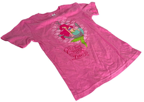 Disney Girls The Little Mermaid Ariel Disney Cruise Line Pink Shirt Size Medium