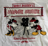 Disney Girls Minnie Mouse & Mickey Mouse Walt Disney Studios White Shirt Size XS
