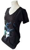 Disney Women's Maleficent Crows Graphic Black Short Sleeve Shirt Size Medium