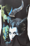 Disney Women's Maleficent Crows Graphic Black Short Sleeve Shirt Size Medium