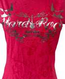 Hard Rock Cafe Women's All Is One Graphic Pink Short Sleeve Shirt Size Large