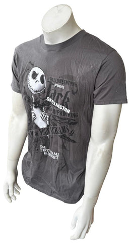 Hanes Men's The Nightmare Before Christmas Jack Skellington Gray Shirt Size M
