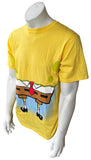 Universal Studios Men's SpongeBob SquarePants Legs Graphic Yellow Shirt Size M
