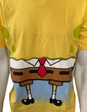 Universal Studios Men's SpongeBob SquarePants Legs Graphic Yellow Shirt Size M