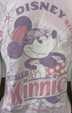Disneyland My Disney Side Is Totally Minnie Mouse Pink Short Sleeve Shirt Size M