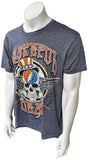 Zion Men's Grateful Dead American Skull Gray Short Sleeve Shirt Size Large