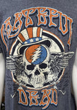 Zion Men's Grateful Dead American Skull Gray Short Sleeve Shirt Size Large