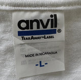Anvil Men's Marty Wilson Mojo Sportswear Double Trouble White Shirt Size Large