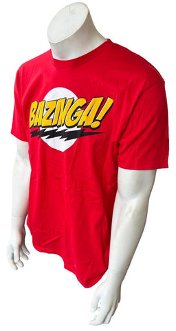 The Big Bang Theory Men's Bazinga Graphic Red Short Sleeve Shirt Size Large