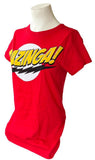 The Big Bang Theory Women's Bazinga Graphic Red Short Sleeve Shirt Size Medium