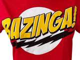 The Big Bang Theory Women's Bazinga Graphic Red Short Sleeve Shirt Size Medium