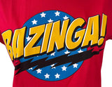 Tultex Women's The Big Bang Theory Bazinga Red Short Sleeve Shirt Size Medium