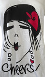 Anvil Women's Emerson Cheers Girl Graphic White Short Sleeve Shirt Size Medium