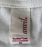 Anvil Women's Emerson Wine Girl Graphic White Short Sleeve Shirt Size Medium