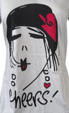 Anvil Women's Emerson Cheers Girl Graphic Gray Short Sleeve Shirt Size Medium