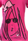 Anvil Women's Emerson Groovy Girl Graphic Pink Short Sleeve Shirt Size Medium