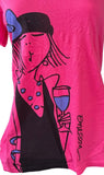 Anvil Women's Emerson Wine Girl Graphic Pink Short Sleeve Shirt Size Medium
