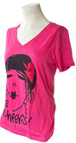 Anvil Women's Emerson Cheers Girl Graphic Pink Short Sleeve Shirt Size Medium