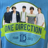 Gildan Men's One Direction Tour 2013 Graphic Blue Short Sleeve Shirt Size Medium