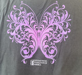 Anvil Men's Endometriosis Foundation Of America Butterfly Green Shirt Size Large
