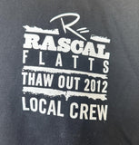 Alstyle Men's Rascal Flatts Thaw Out Tour 2012 Local Crew Black Shirt Size XL