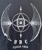 Tultex Men's BBC Television Circa 1953 Bat Wings Graphic Black Shirt Size Medium