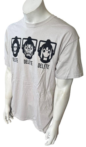 Ripple Junction Men's Doctor Who Delete Delete Delete Beige Shirt Size Large