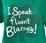 Anvil Women's Irish I Speak Fluent Blarney Green Short Sleeve Shirt Size Large