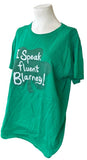 Anvil Women's Irish I Speak Fluent Blarney Green Short Sleeve Shirt Size Large