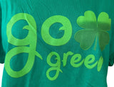 Anvil Women's Irish Go Green Shamrock Graphic Green Short Sleeve Shirt Size L