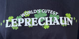Anvil Women's Irish World's Cutest Leprechaun Black Short Sleeve Shirt Size L