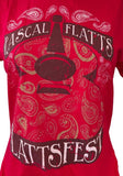 Tultex Women's Rascal Flatts Flattfest Graphic Red Short Sleeve Shirt Size Large