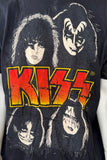 Anvil Men's Kiss Band Graphic Black Short Sleeve Shirt Size X-Large