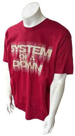 American Apparel Men's System of A Down Graphic Red Short Sleeve Shirt Size 2XL