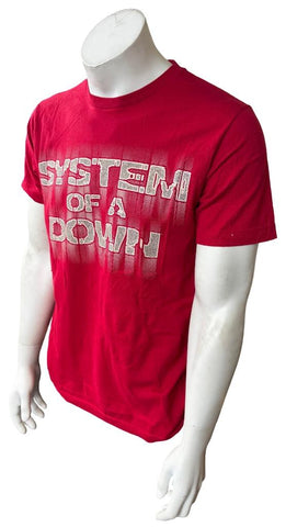 Tutlex Men's System of A Down Graphic Red Short Sleeve Shirt Size Medium