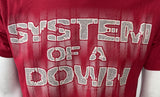 Tutlex Men's System of A Down Graphic Red Short Sleeve Shirt Size Medium