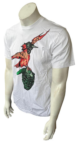 Tutlex Men's System of A Down Bird Grenade White Short Sleeve Shirt Size Medium