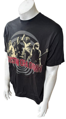 Tultex Men's System Of A Down 2012 Tour Black Short Sleeve Shirt Size Large