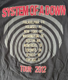 Tultex Men's System Of A Down 2012 Tour Black Short Sleeve Shirt Size Large