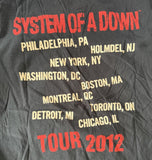 Gildan Men's System Of A Down 2012 Tour Black Short Sleeve Shirt Size Large