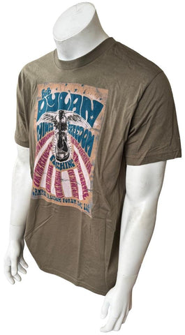 American Apparel Men's Bob Dylan Chimes of Freedom Brown Shirt Size Large