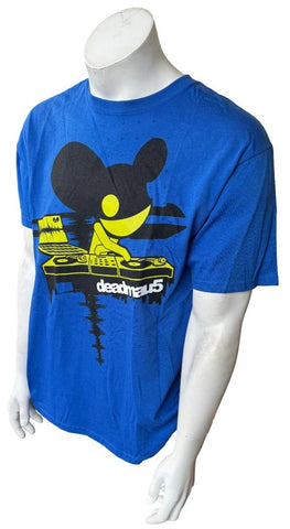 Anvil Men's Deadmau5 DJ'ing Blue Short Sleeve Shirt Size Large