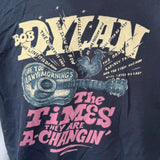 Gildan Men's Bob Dylan The Times They Are A-Changin' Black Shirt Size Large