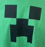 Gildan Men's Minecraft Creeper Face Graphic Green Short Sleeve Shirt Size Large