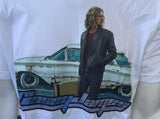 Next Level Men's Casey James Touring Graphic White Short Sleeve Shirt Size Large