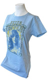Bay Island Women's Peter Frampton Graphic Blue Short Sleeve Shirt Size Large