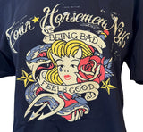 Anvil Women's Four Horsemen NYC Being Bad Feels Good Black Shirt Size Large