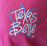 Southern Belle Women's Texas Belle Hey Y'all Texas Style Pink Shirt Size Small
